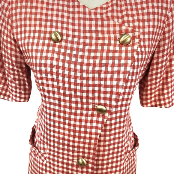 Vintage Barami Dress Checkered - Picture 2 of 4